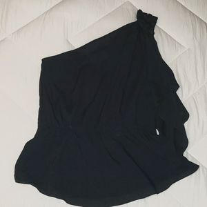 Blue Elephant One Shoulder Blouse - M